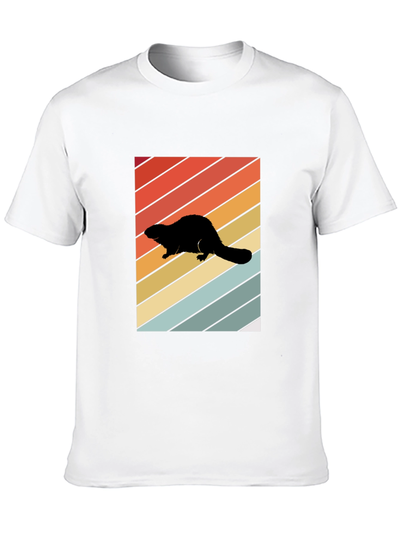 Camiseta Negra con Diseño Retro de Nutria