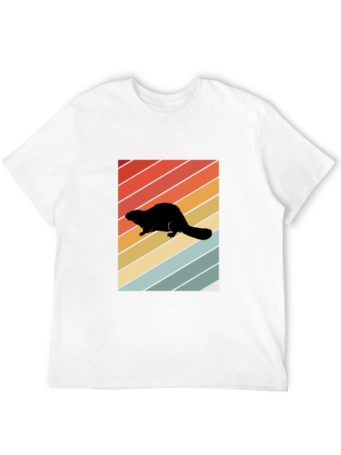 Camiseta Negra con Diseño Retro de Nutria