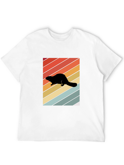 Camiseta Negra con Diseño Retro de Nutria