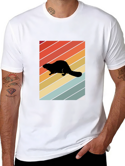 Camiseta Negra con Diseño Retro de Nutria