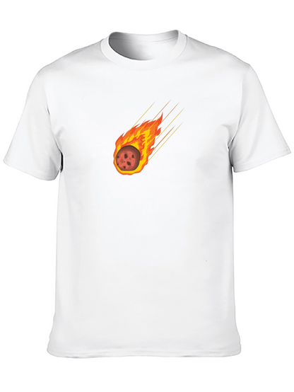 Camiseta Negra con Diseño de Meteoro en Llamas