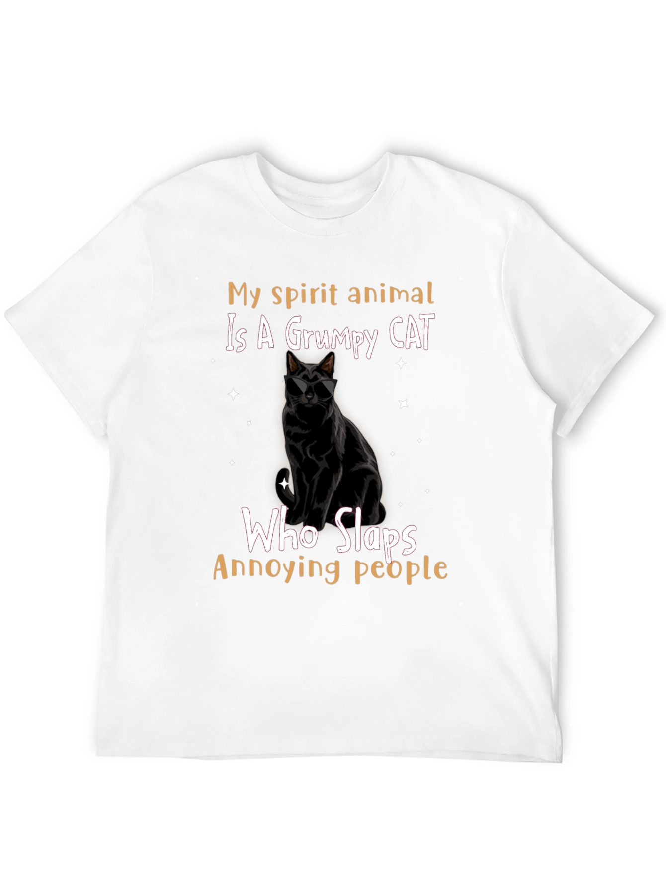 Camiseta Negra Gato Gruñón: ¡Mi Espíritu Animal!