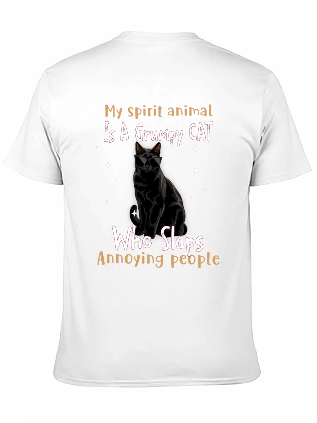 Camiseta Negra Gato Gruñón: ¡Mi Espíritu Animal!