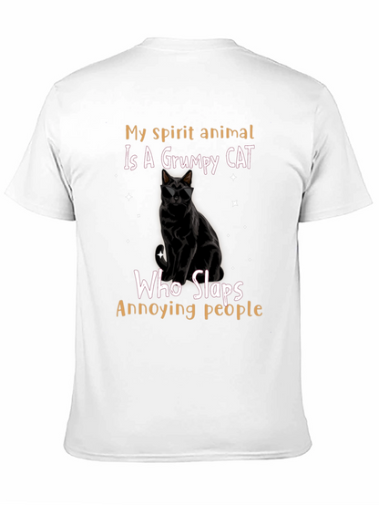 Camiseta Negra Gato Gruñón: ¡Mi Espíritu Animal!