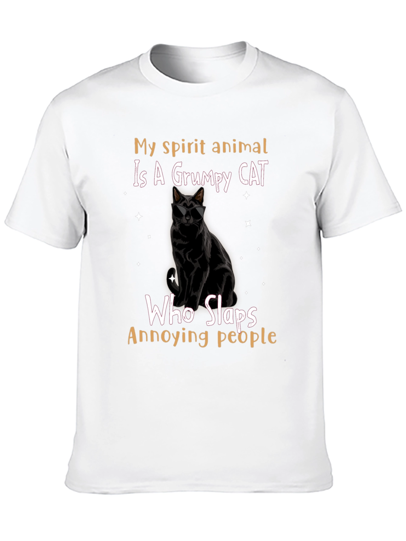Camiseta Negra Gato Gruñón: ¡Mi Espíritu Animal!