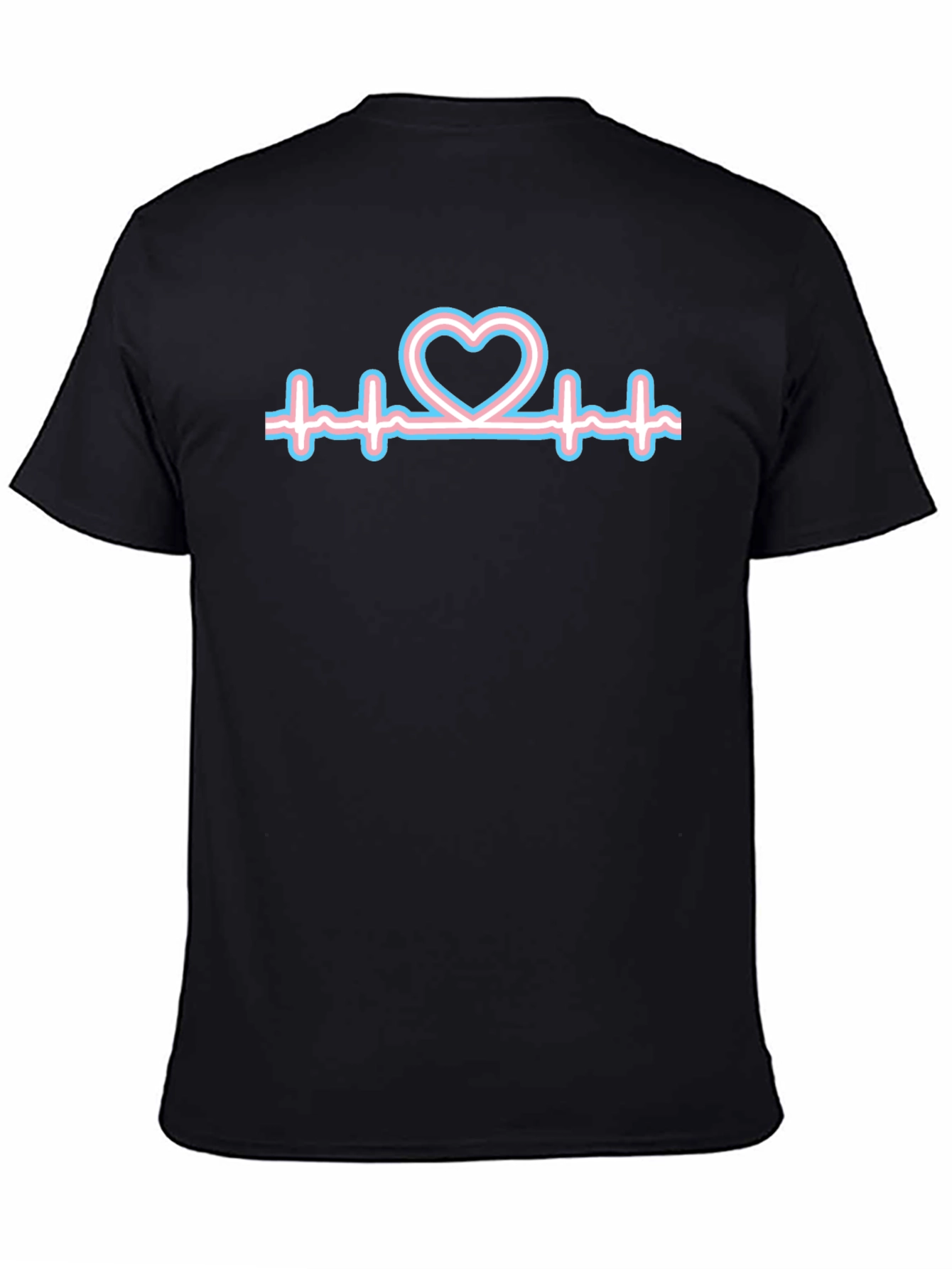 Camiseta Negra con Corazón Transgénero