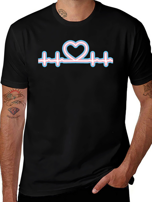 Camiseta Negra con Corazón Transgénero