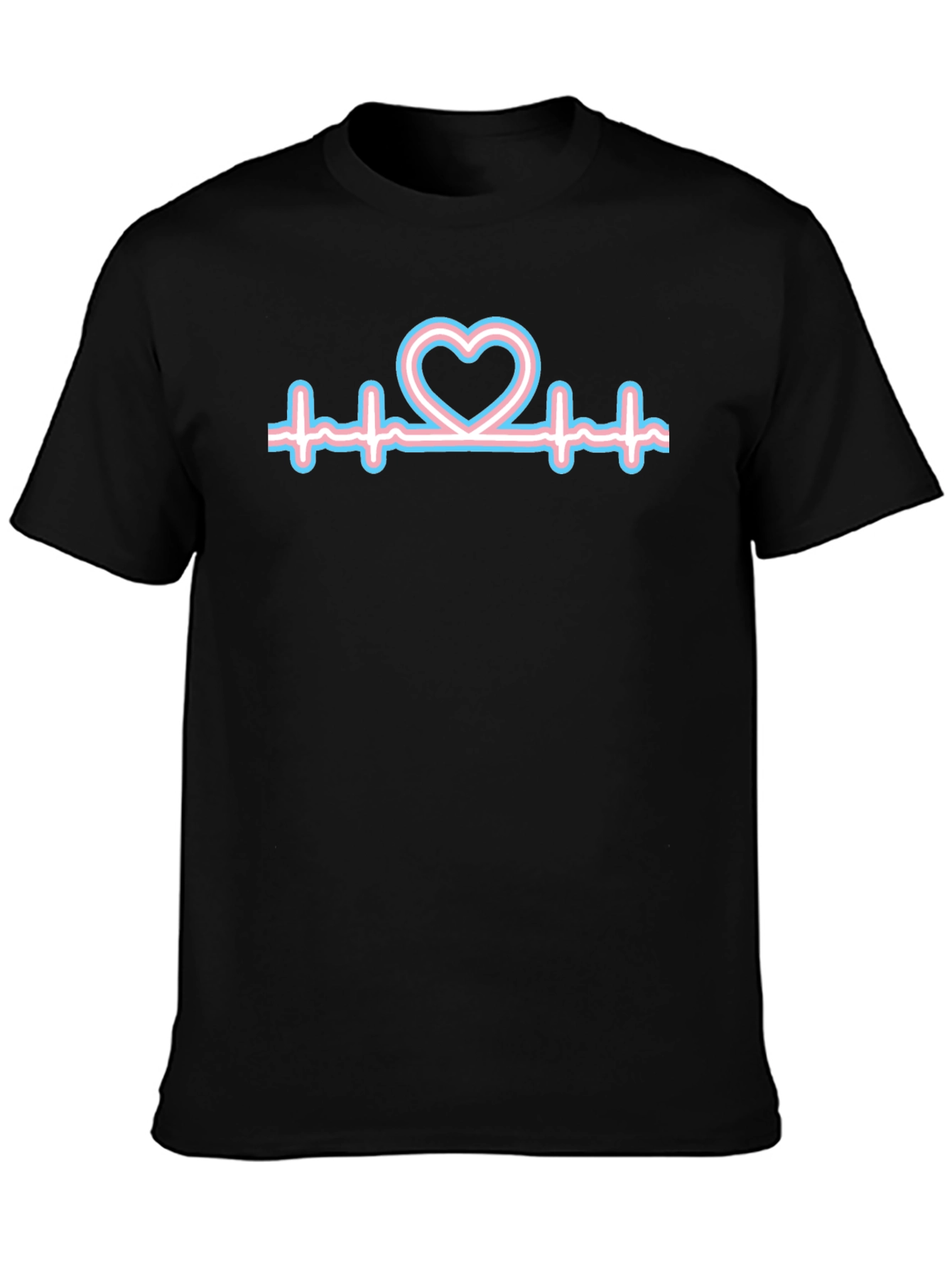 Camiseta Negra con Corazón Transgénero