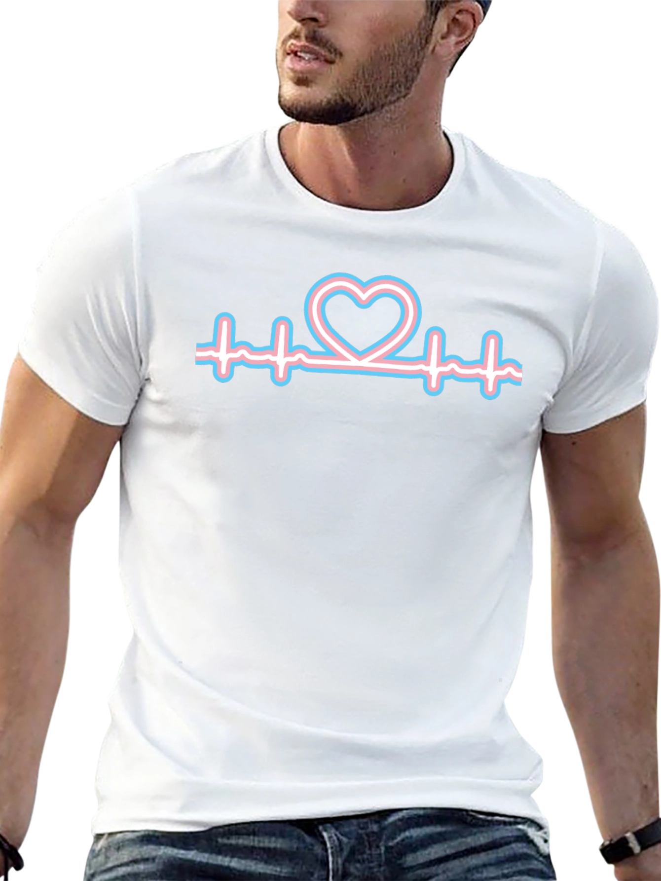 Camiseta Negra con Corazón Transgénero