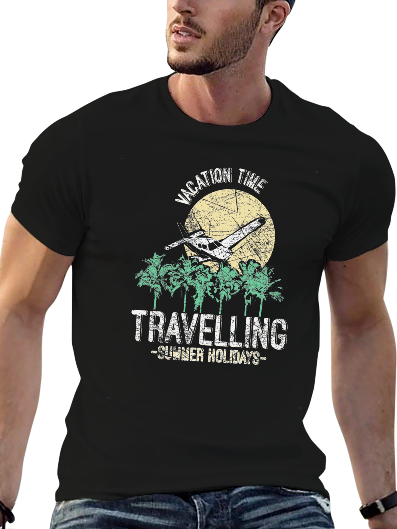 Camiseta Negra Vacaciones de Verano