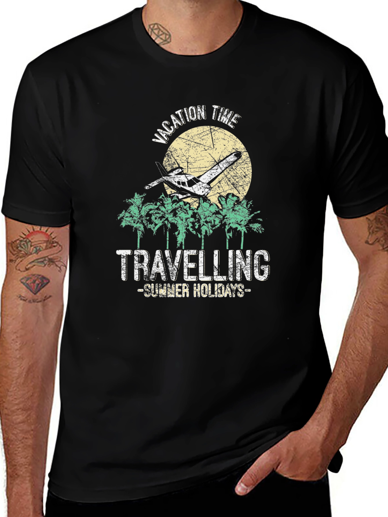 Camiseta Negra Vacaciones de Verano