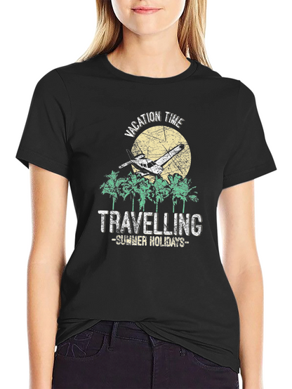 Camiseta Negra Vacaciones de Verano