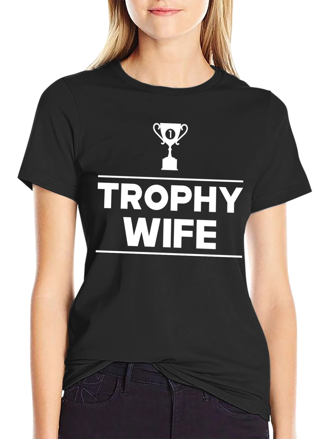 Camiseta Negra Trophy Wife para Hombre