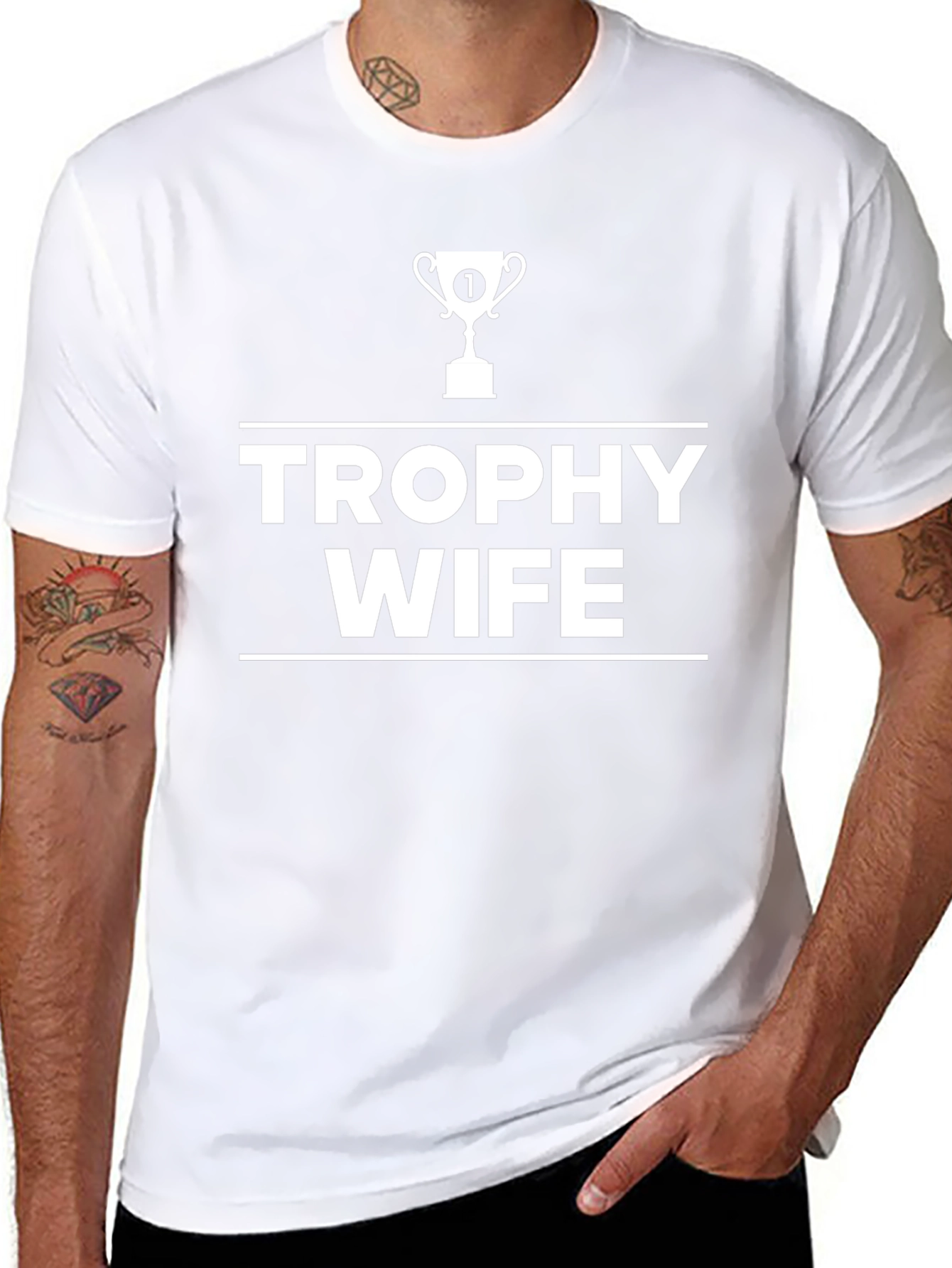 Camiseta Negra Trophy Wife para Hombre