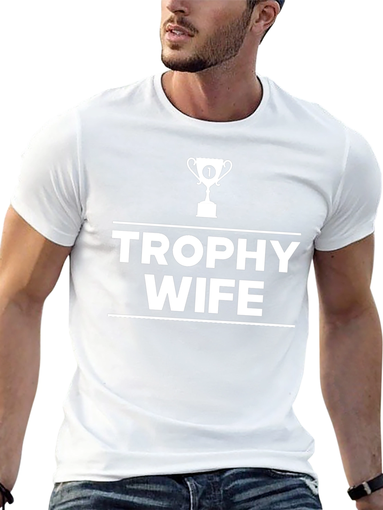 Camiseta Negra Trophy Wife para Hombre
