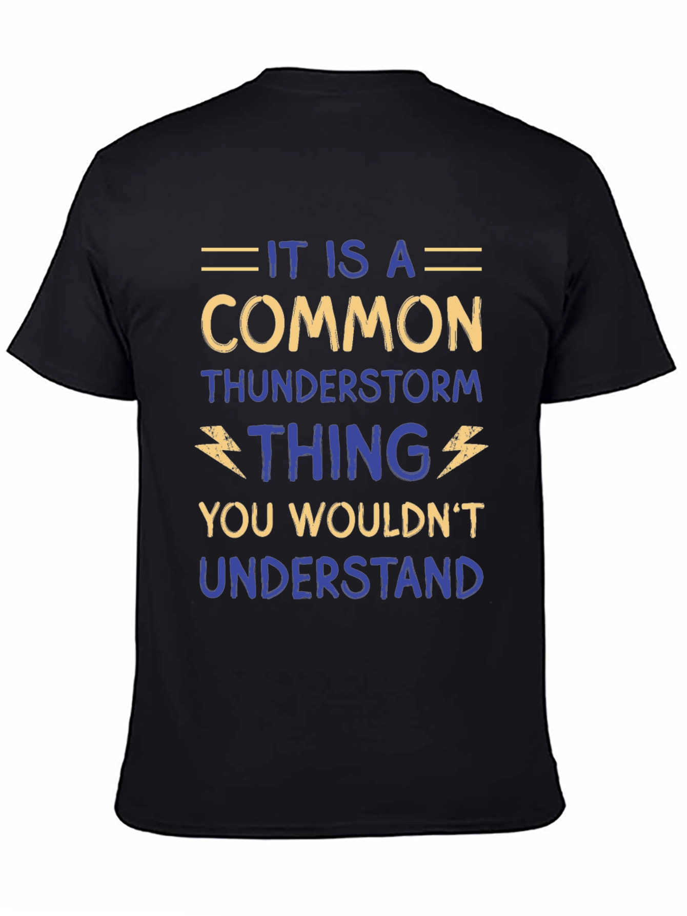 Camiseta Negra con Diseño Humorístico de Tormenta