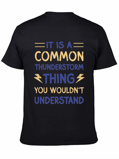 Camiseta Negra con Diseño Humorístico de Tormenta