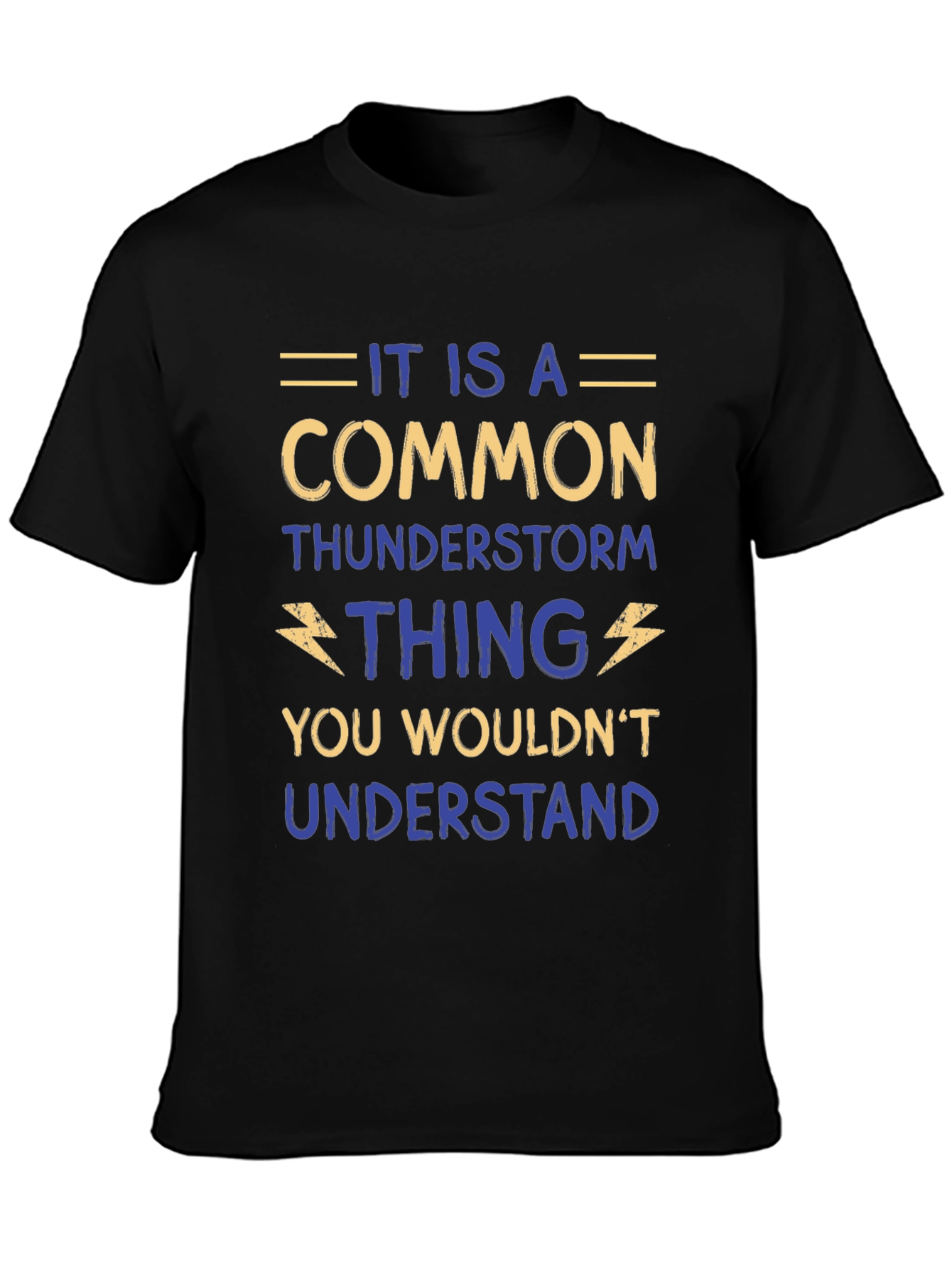 Camiseta Negra con Diseño Humorístico de Tormenta