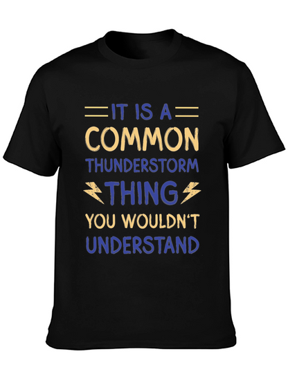 Camiseta Negra con Diseño Humorístico de Tormenta