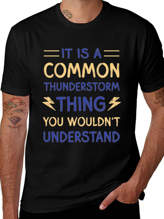 Camiseta Negra con Diseño Humorístico de Tormenta