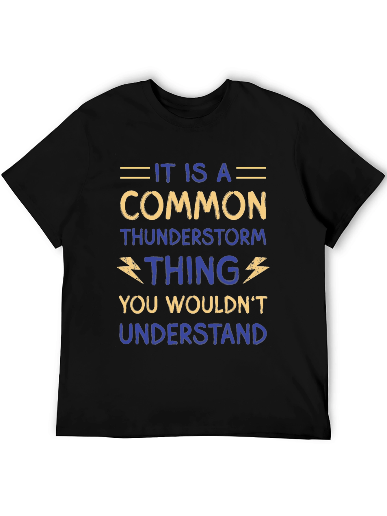 Camiseta Negra con Diseño Humorístico de Tormenta