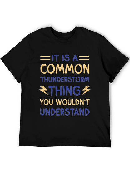 Camiseta Negra con Diseño Humorístico de Tormenta