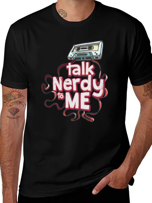 Camiseta Negra Talk Nerdy To Me