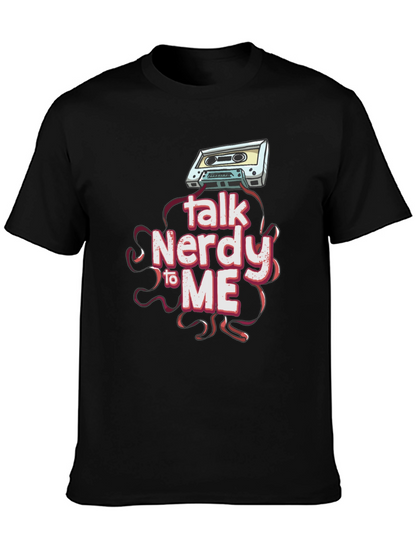 Camiseta Negra Talk Nerdy To Me