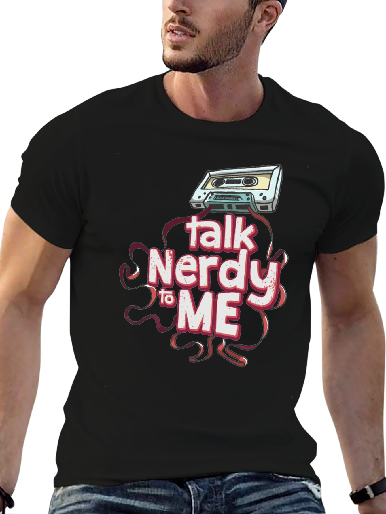 Camiseta Negra Talk Nerdy To Me