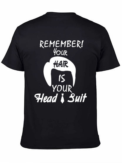 Camiseta Negra con Diseño Humorístico de Pelo