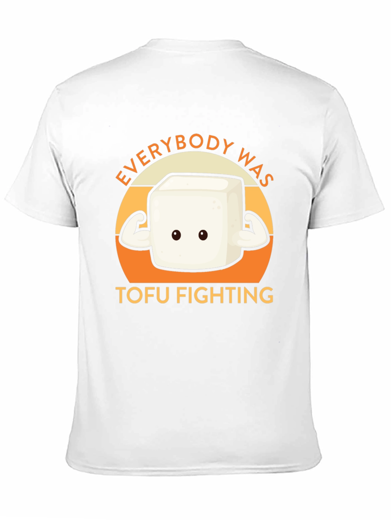 Camiseta Negra con Diseño Tofu Musculoso - Lucha Vegana