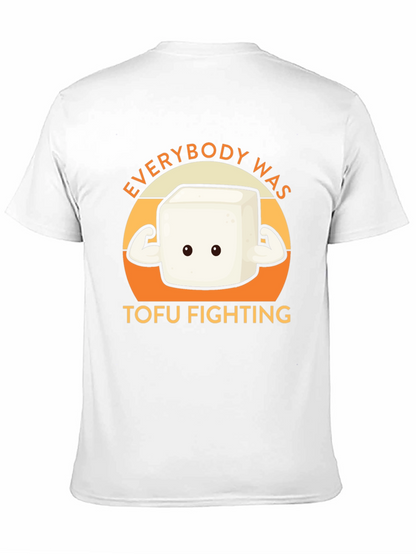 Camiseta Negra con Diseño Tofu Musculoso - Lucha Vegana