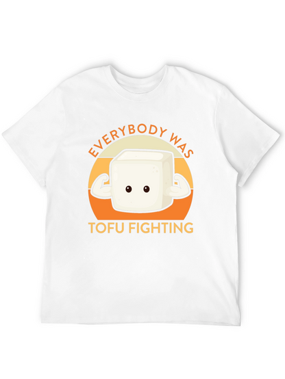 Camiseta Negra con Diseño Tofu Musculoso - Lucha Vegana