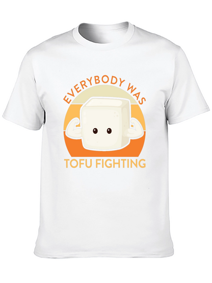 Camiseta Negra con Diseño Tofu Musculoso - Lucha Vegana