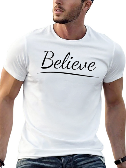 Camiseta Negra Believe Casual para Hombre