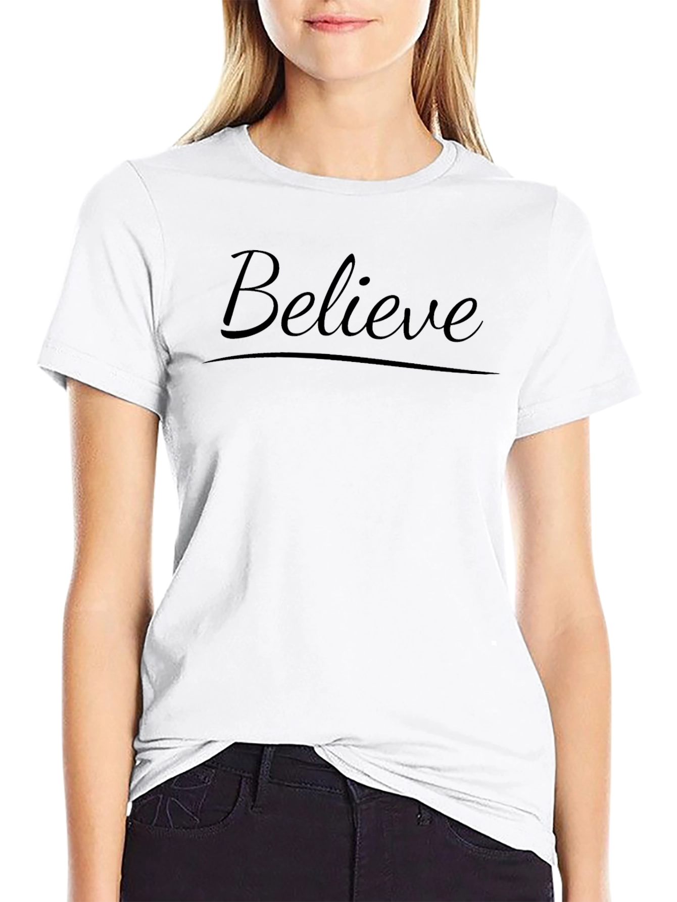 Camiseta Negra Believe Casual para Hombre
