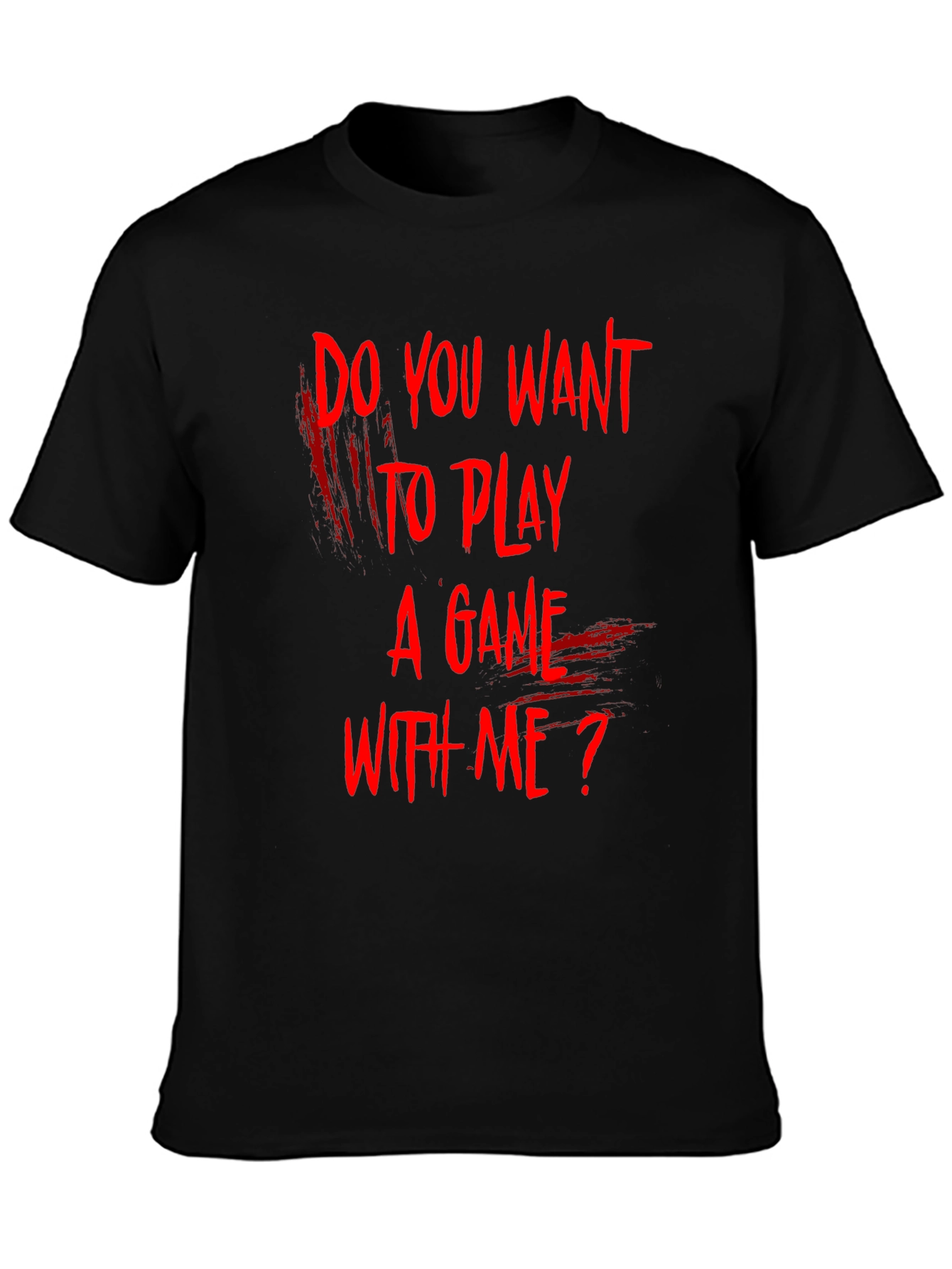 Camiseta Negra ¿Quieres Jugar Un Juego Conmigo?