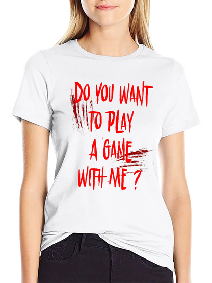 Camiseta Negra ¿Quieres Jugar Un Juego Conmigo?