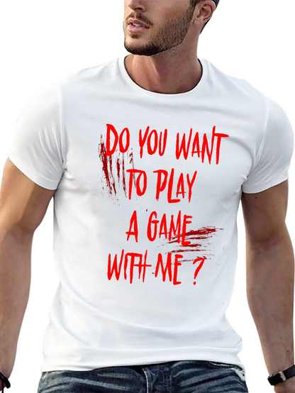 Camiseta Negra ¿Quieres Jugar Un Juego Conmigo?