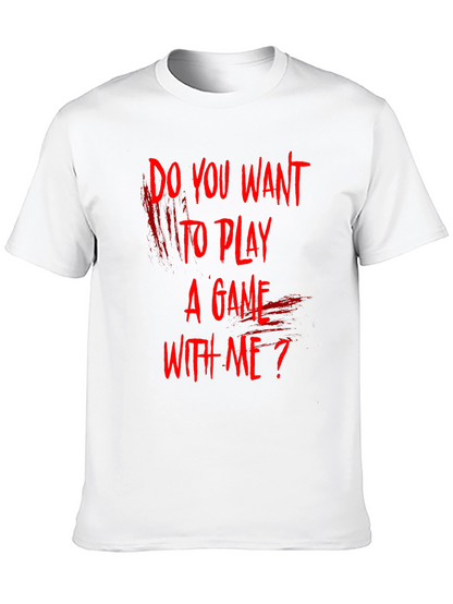 Camiseta Negra ¿Quieres Jugar Un Juego Conmigo?