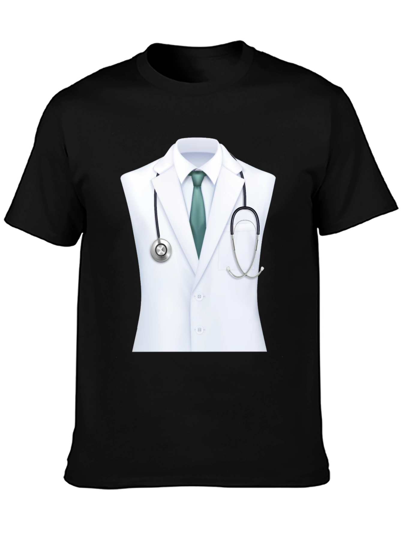 Camiseta Negra con Diseño de Doctor