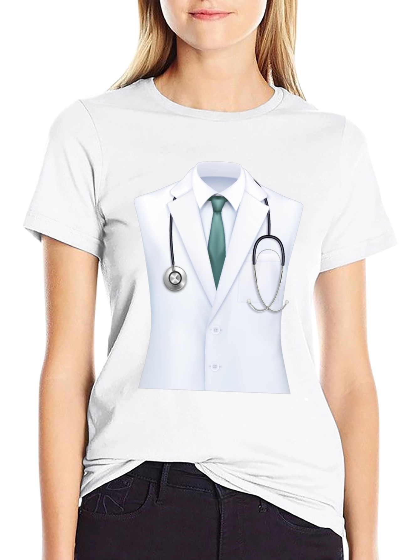 Camiseta Negra con Diseño de Doctor