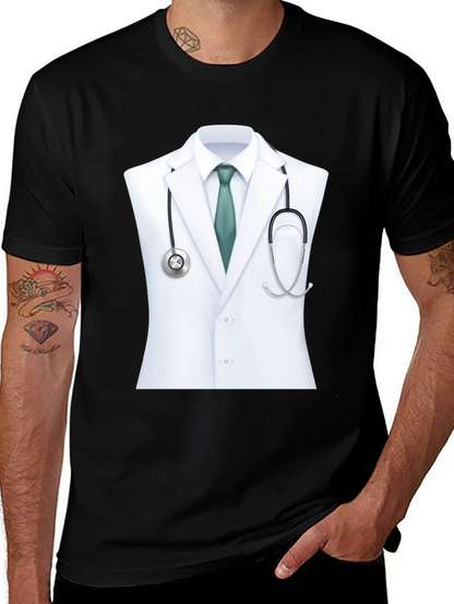 Camiseta Negra con Diseño de Doctor