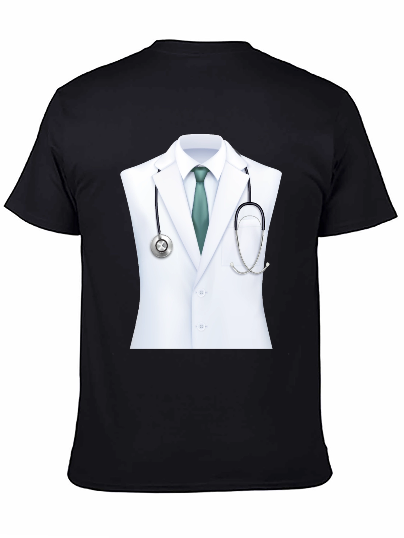 Camiseta Negra con Diseño de Doctor