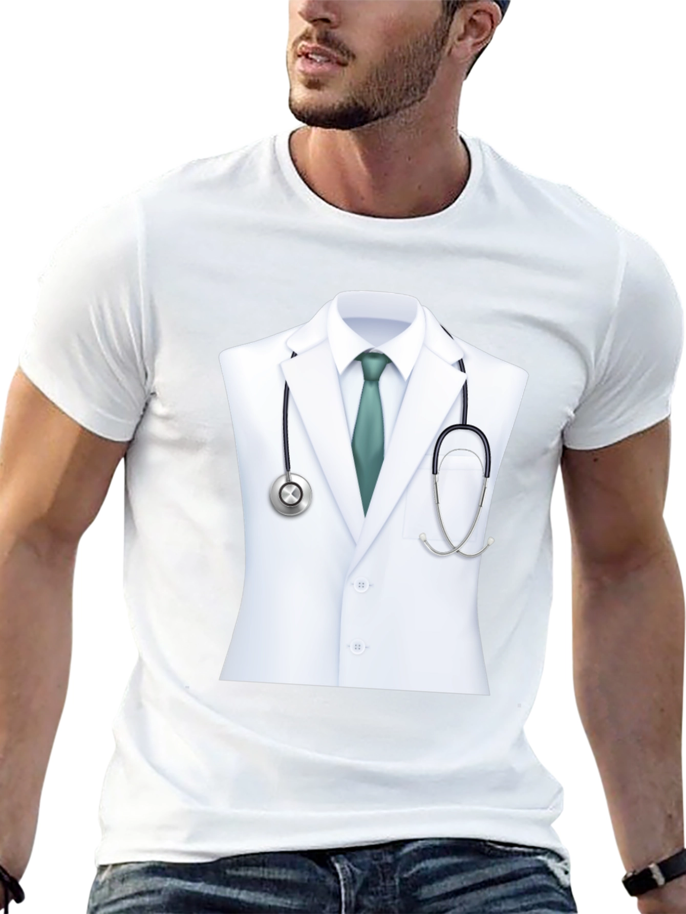 Camiseta Negra con Diseño de Doctor