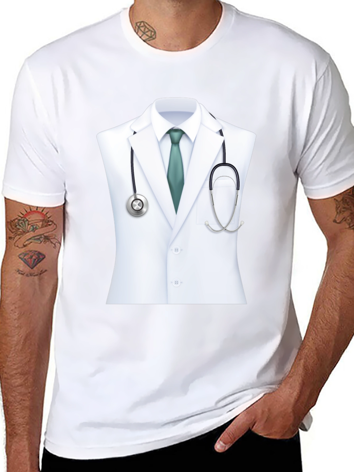 Camiseta Negra con Diseño de Doctor