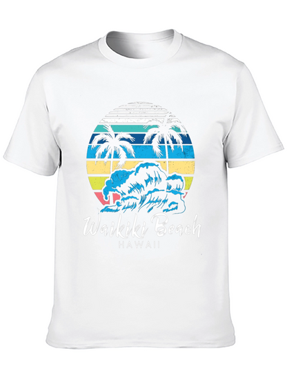 Camiseta Negra Waikiki Beach Hawaii