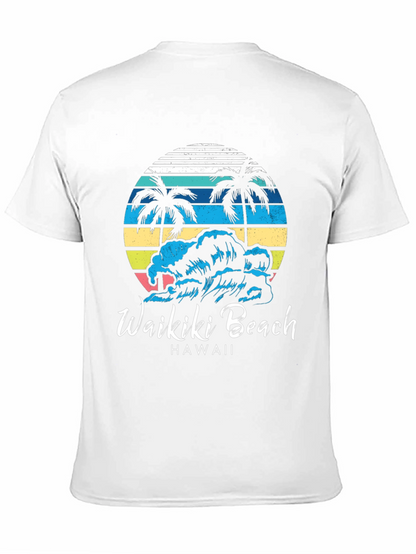 Camiseta Negra Waikiki Beach Hawaii