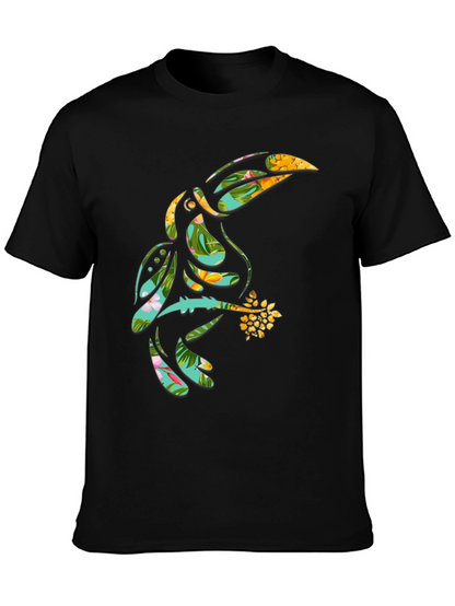 Camiseta Negra con Diseño de Tucán Tropical