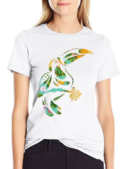 Camiseta Negra con Diseño de Tucán Tropical